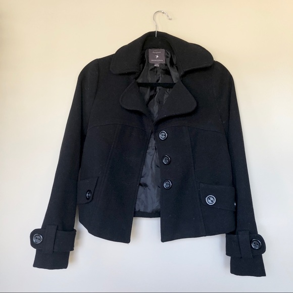 Black Classic PeaCoat. - Picture 2 of 6